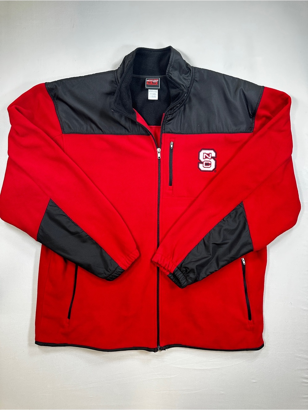 NC State Wolfpack Genuine Stuff Full Zip Fleece Jacket XL Red Black